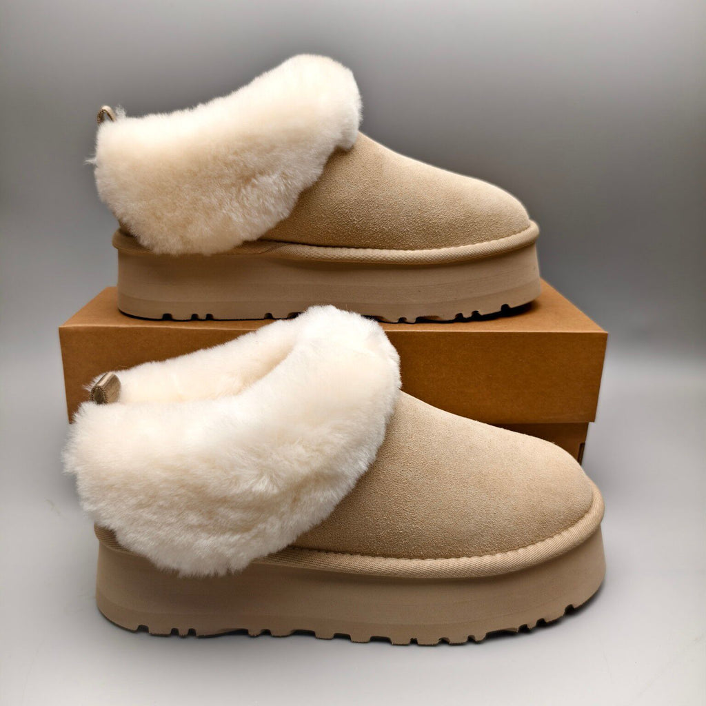 Sand Chunky Sole Suede Slip-On Loafers — New Arrival | In Stock