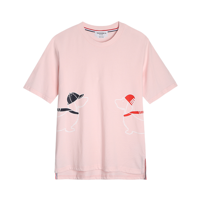 Men's Classic Four-Bar Couple Puppy Dog T-Shirt - 100% Cotton Made in Japan | Thom Browne