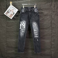 AMIRI Logo‑Print Multi‑Rip Distressed Slim‑Fit Denim Jeans