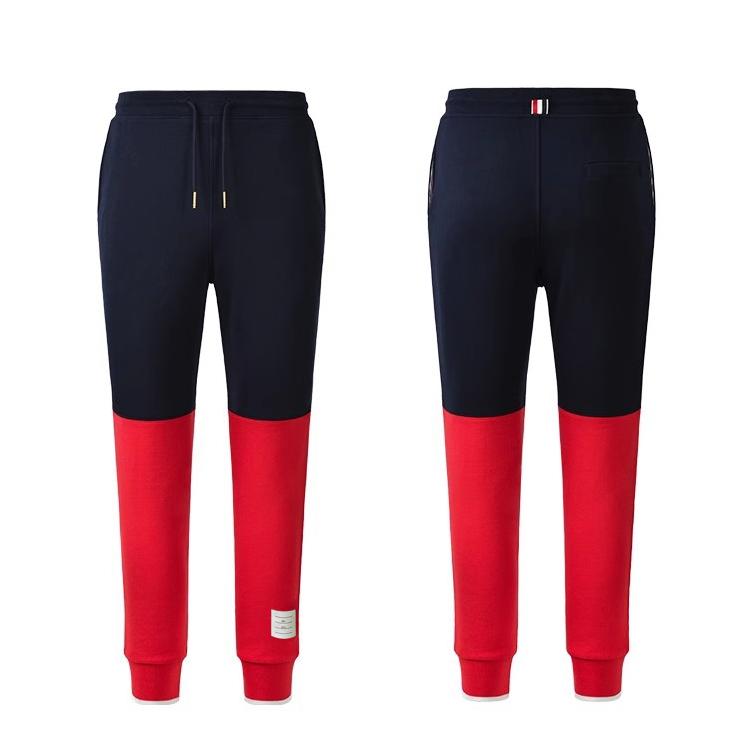 Thom Browne Style Unisex Casual Sweatpants with Signature Four-Bar Detail