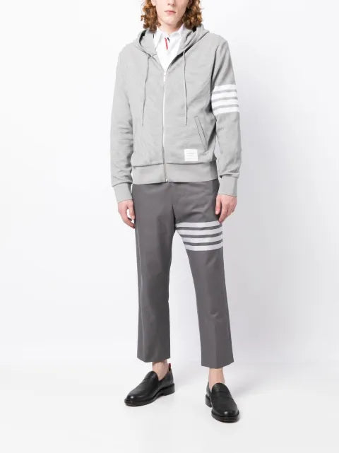 Thom Browne cotton ottoman 4-bar zip hoodie