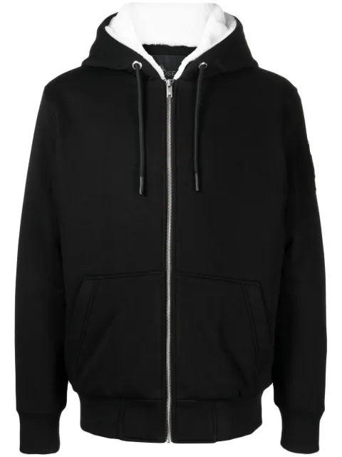 Moose Knuckles logo-plaque zip-up hooded jacket