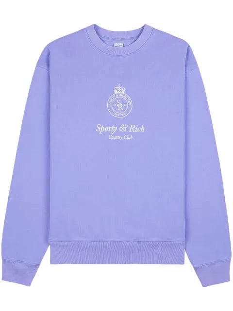 Sporty & Rich Crown-embroidered cotton sweatshirt