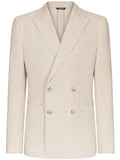 Dolce & Gabbana pinstriped linen blazer