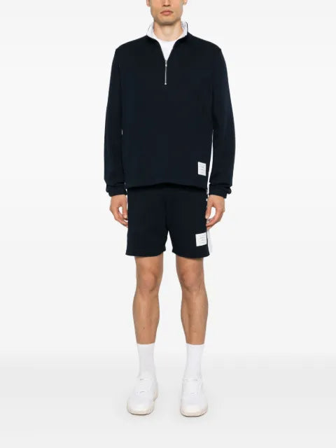 Thom Browne loopback 4-Bar half-zip pullover