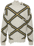Marni diamond-check distressed jumper