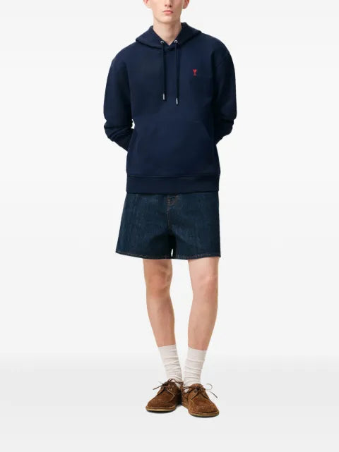 AMI Paris Ami de Coeur embroidered cotton hoodie