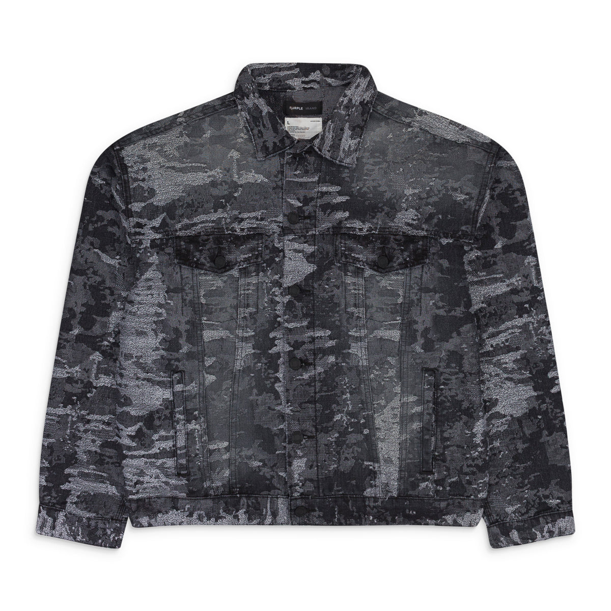 JACQUARD JACKET BLACK DENIM JACKETS
