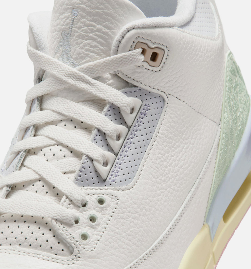 Air Jordan 3 Retro Mens Lifestyle Shoe - Sail/Jade Glow/Misty Lilac