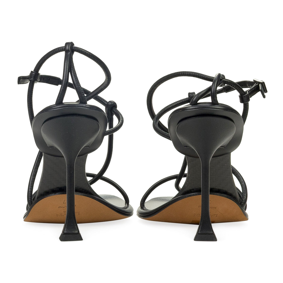 BLACK STRAPLIGHT SANDAL À TALONS 110MM HEELS
