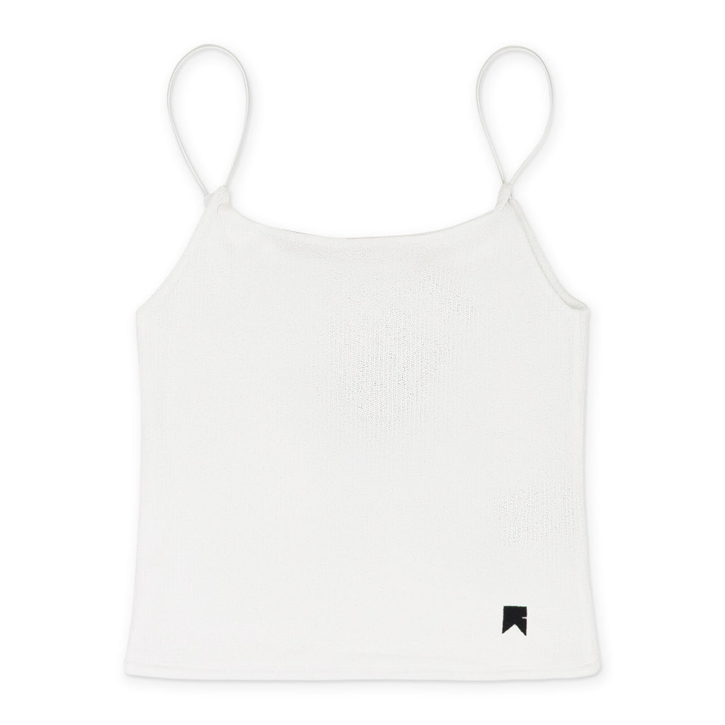 WHITE SHEER RIB KNIT TANK TOP
