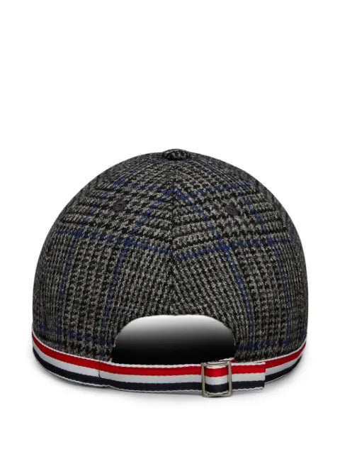 Thom Browne Prince of Wales Hunting tweed baseball cap with 6 panels