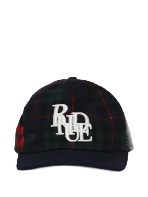 RHUDE checked logo baseball cap