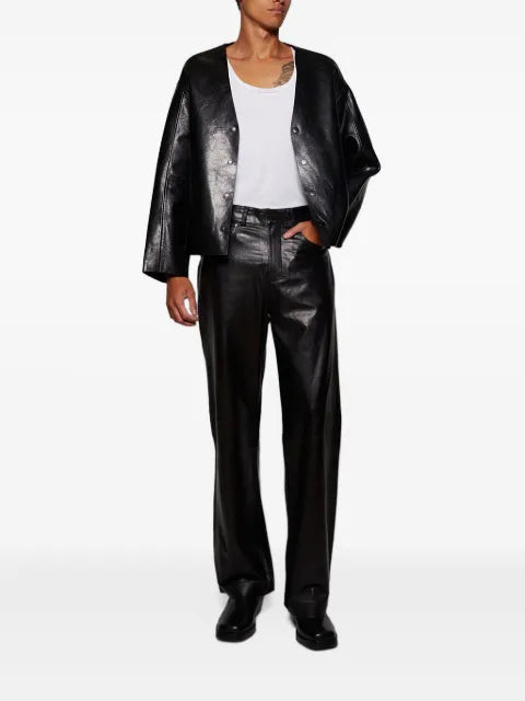 ENTIRE STUDIOS V-neck leather jacket