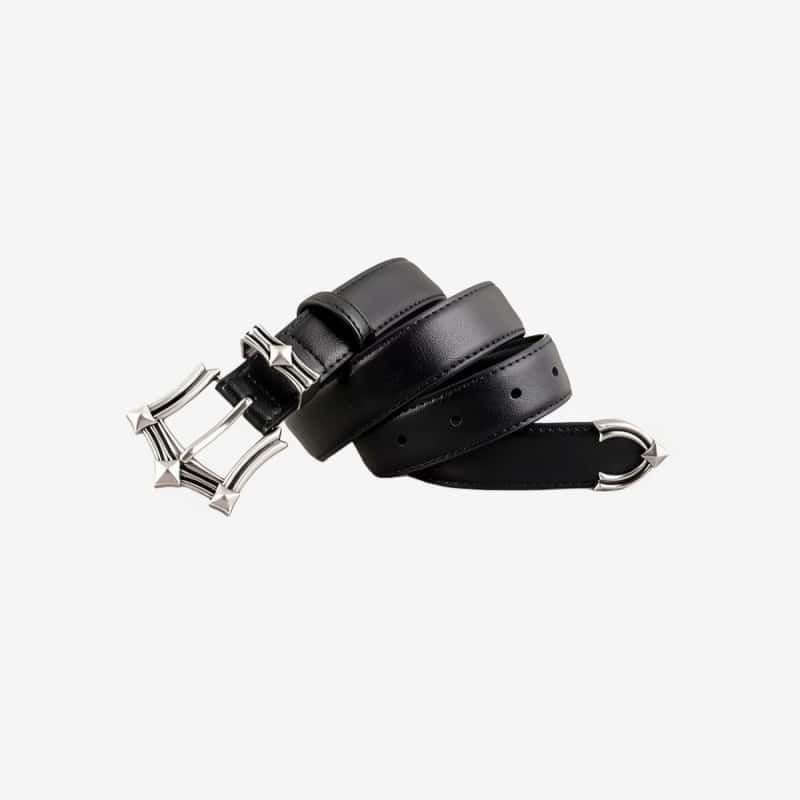 Chrome Hearts Vintage Punk Metal Buckle Leather Belt Unisex Accessory