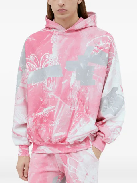 Praying graphic-motif hoodie