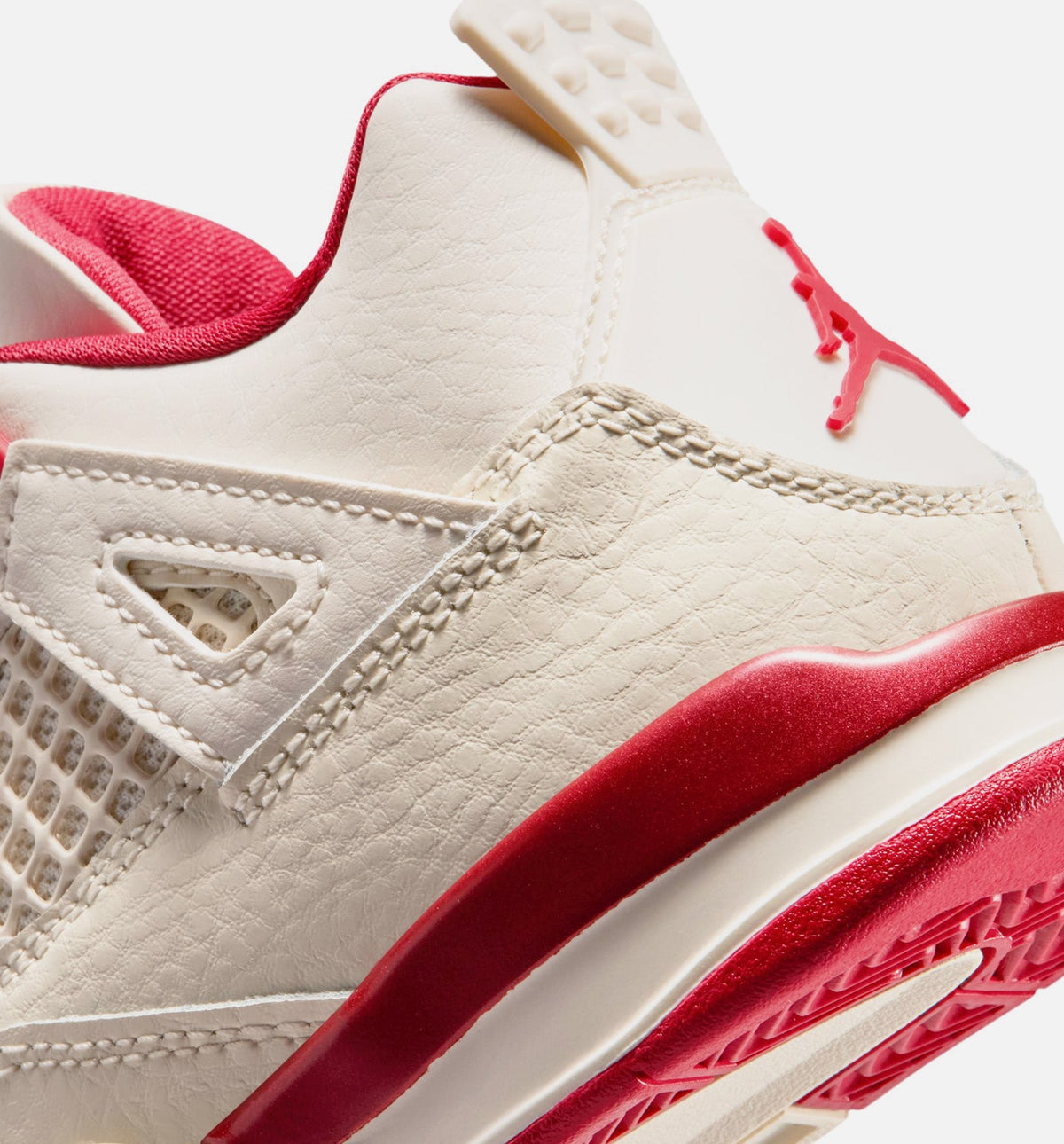 Air Jordan 4 Retro Valentine's Day Preschool Sneakers - Pale Ivory / Sierra Red / Tough Red