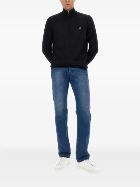 Fred Perry half-zip logo-detail sweater