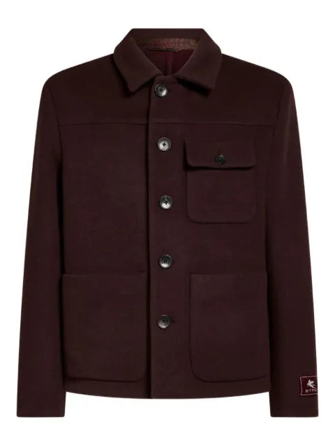 ETRO logo cashmere shirt jacket