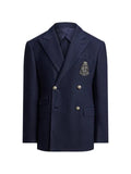 Ralph Lauren Purple Label double-breasted crest-embroidered jacket