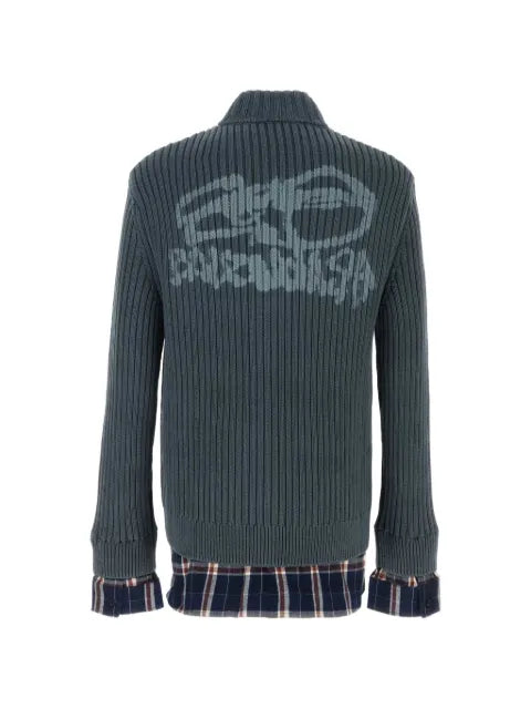 Balenciaga zip-fastening ribbed cardigan