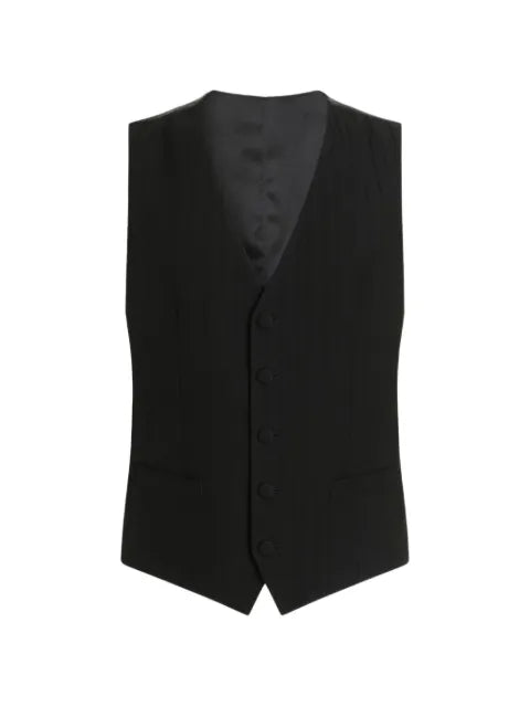 Dolce & Gabbana single-breasted striped wool-jacquard waistcoat