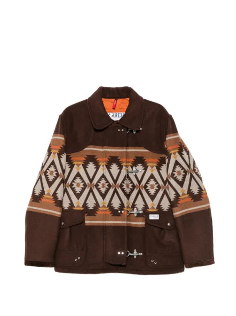 Fay geometric-pattern toggle-fastening jacket