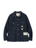 Sugar Cane Jeans contrast-stitch patch-pocket button-down denim jacket