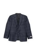 Canali check-pattern notched-lapel blazer