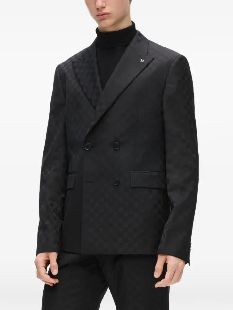 Karl Lagerfeld checked double-breasted blazer