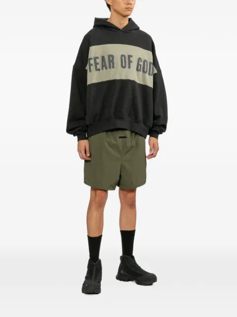 ESSENTIALS panelled crop hoodie