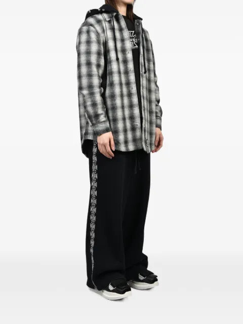 N.HOOLYWOOD check hooded shirt