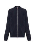 Kiton cable-knit zip-up cardigan