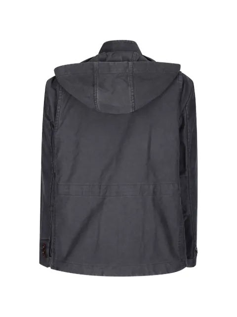 sacai sueded cotton hooded jacket