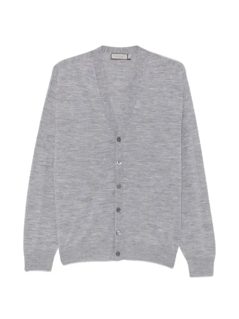 Canali fine-knit button-up cardigan