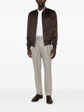 Barba ribbed-trim zip-up jacket