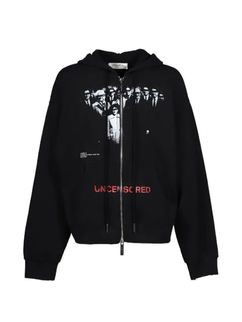 Matières Fécales Family graphic-print zip-up hoodie