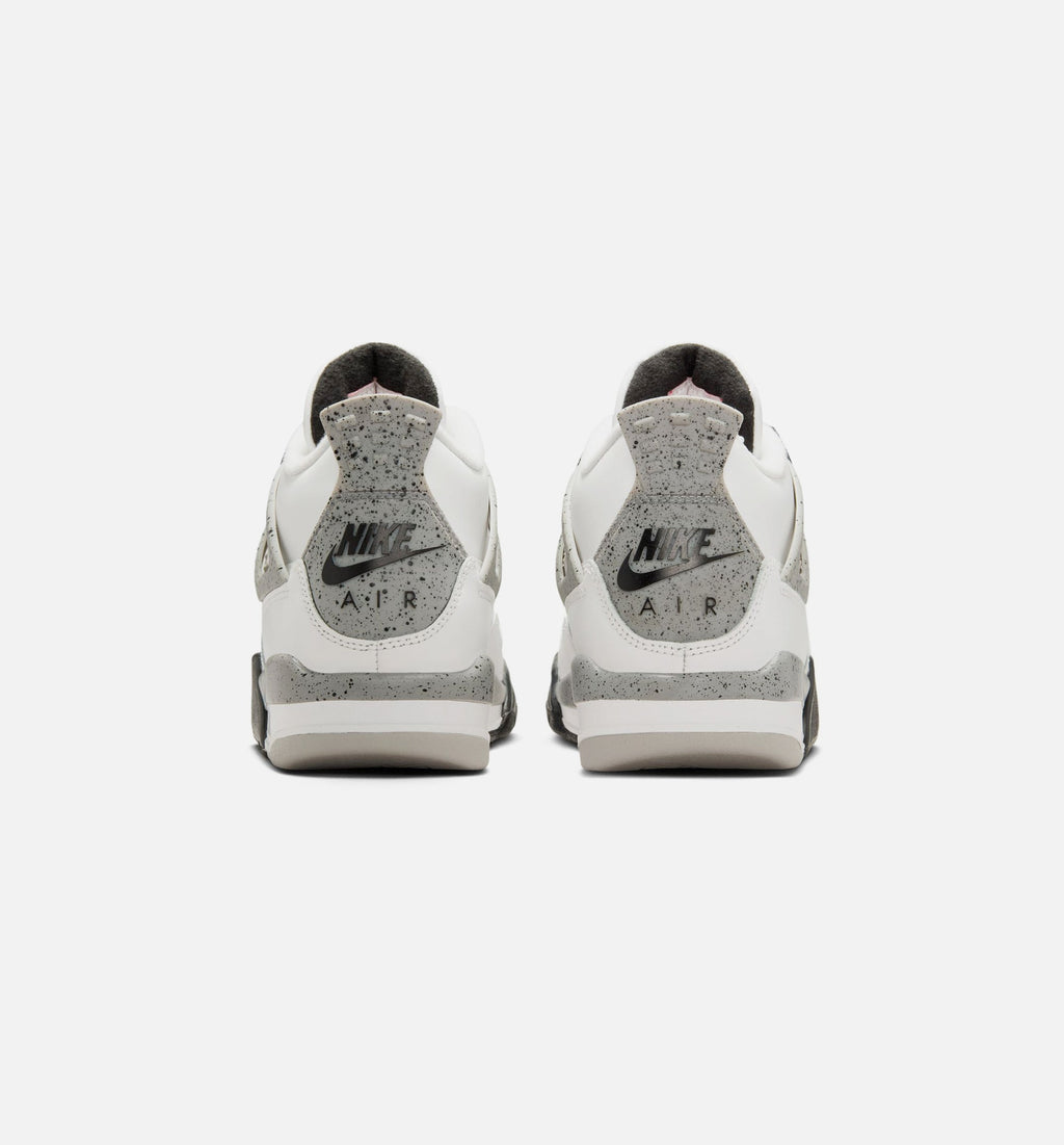 Air Jordan 4 Retro "White Cement" Big Kids' Shoe – Summit White/Fire Red/Cement Grey/Black