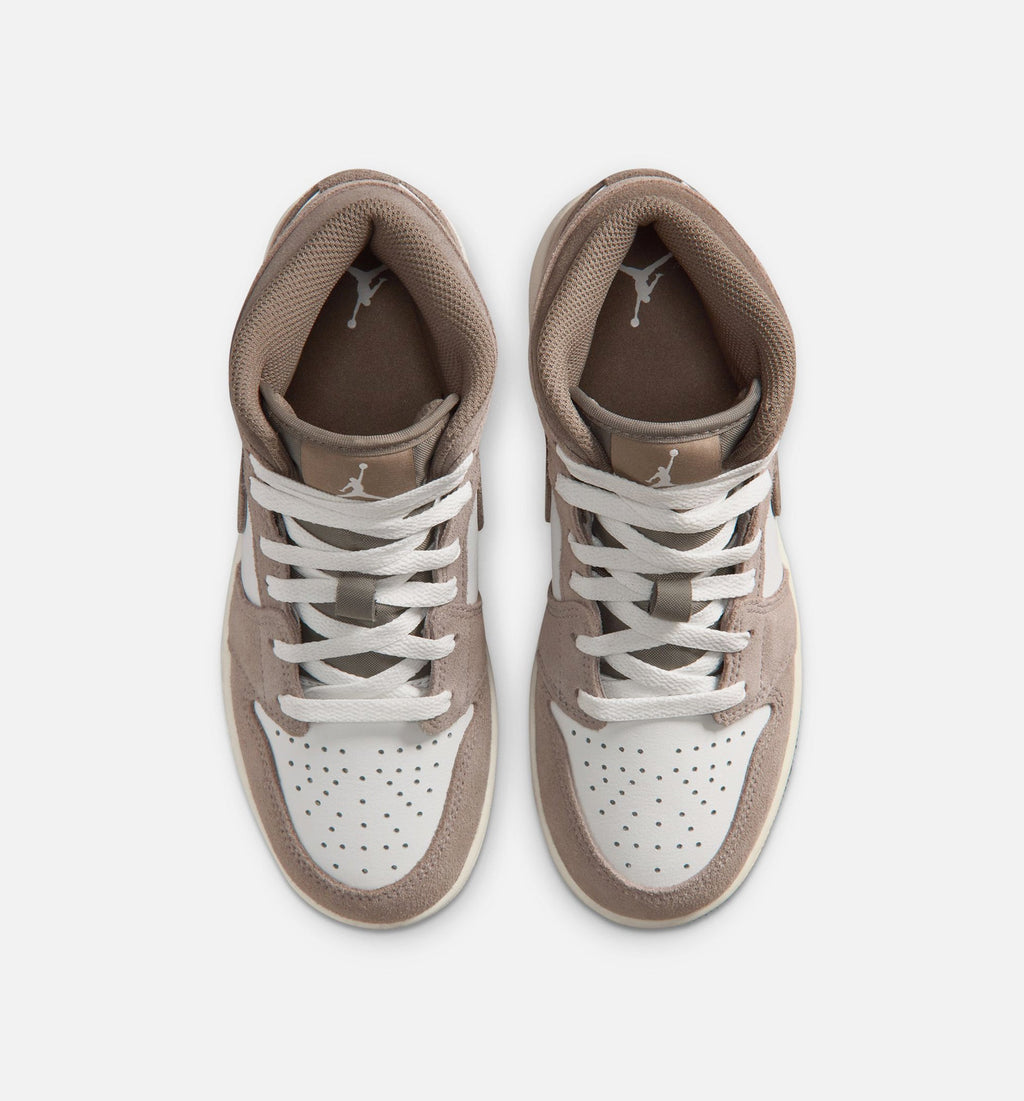 Air Jordan 1 Mid | Big Kids' Lifestyle Shoe | Enigma Stone/Olive Grey/Summit White