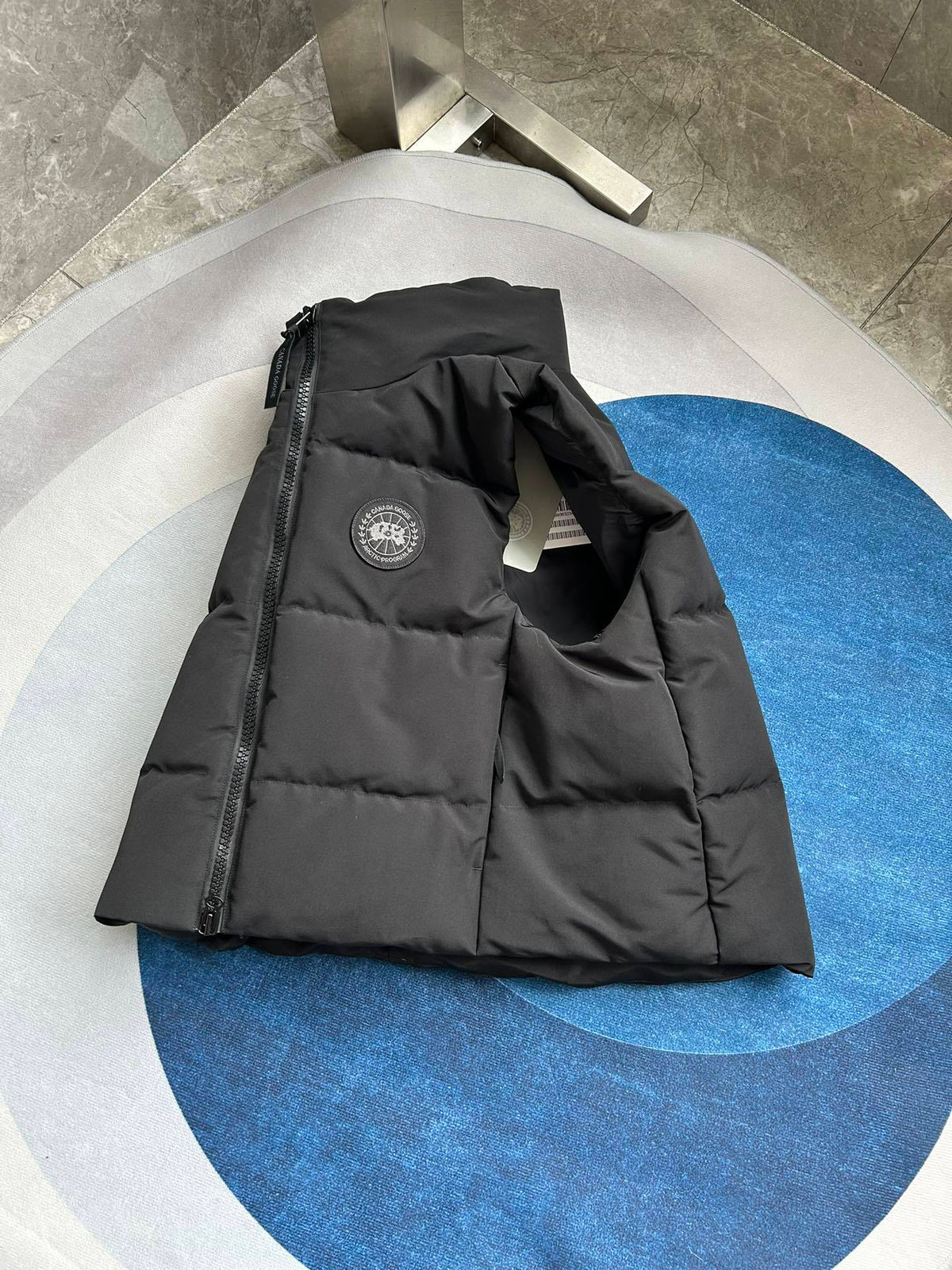 Canada Goose Puffer Vest in Black with Stand Collar