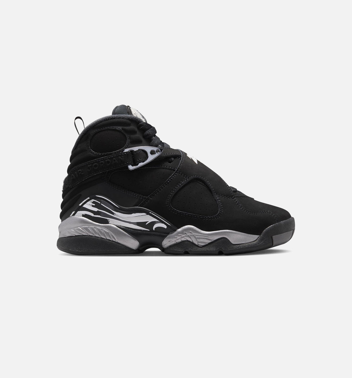 Air Jordan 8 Retro Chrome – Grade School Lifestyle Shoe | Black/White/Light Graphite