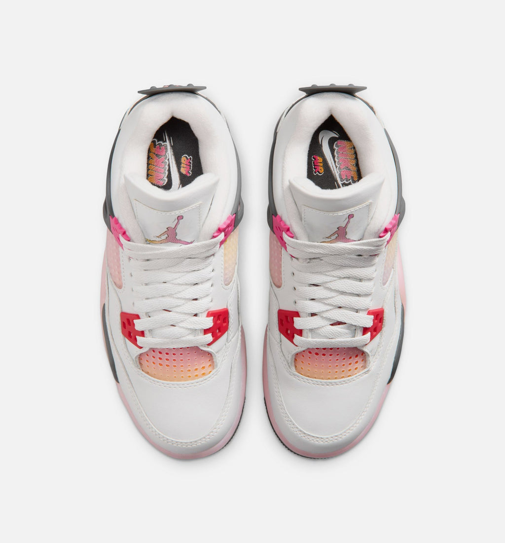 Air Jordan 4 Retro "Comic" Big Kids' Shoe – Off White/Fire Pink/Anthracite