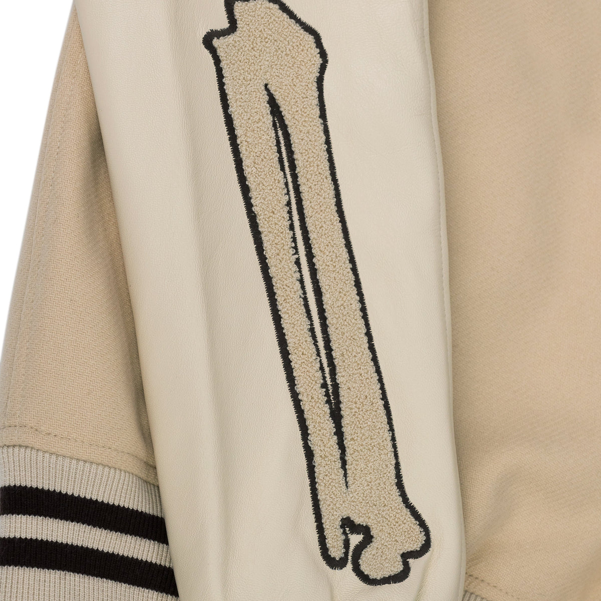 Alabaster Varsity Bones Bomber Jacket