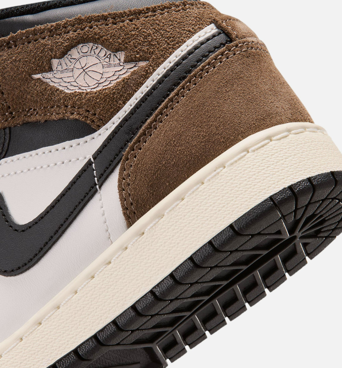 Air Jordan 1 Mid GS Sneakers | Black/Phantom/Palomino/University Red