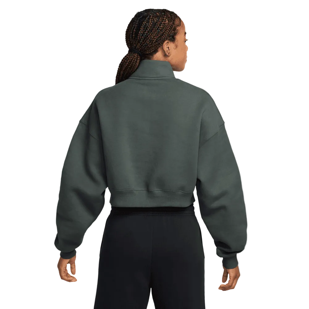 Wmns Nike Studio Fleece Oversized 1/4-Zip Cropped Top