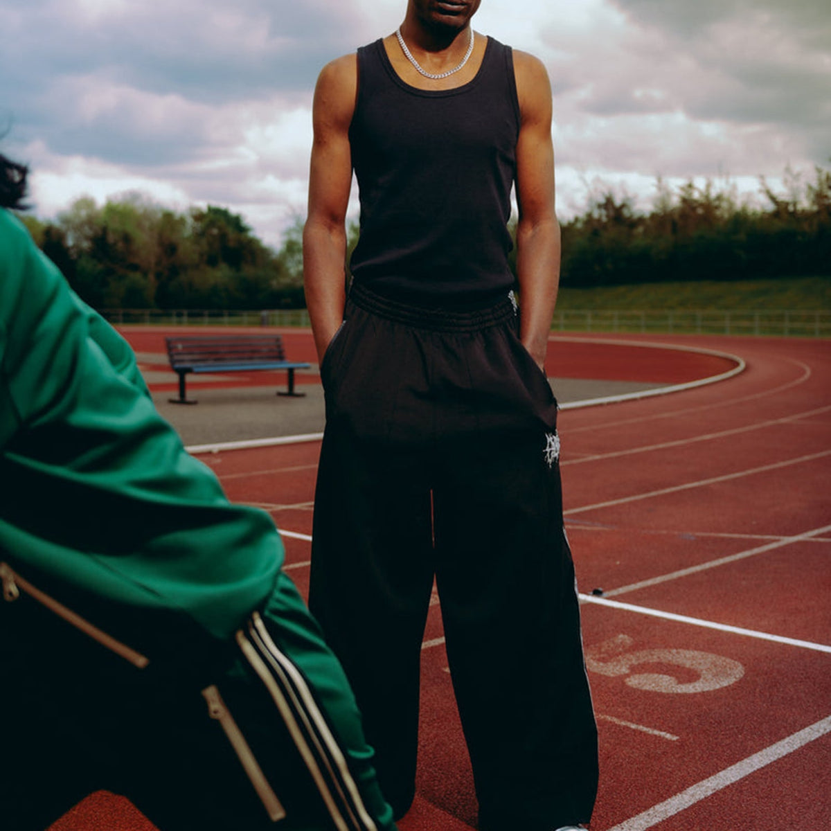 Chet Rock Lithium Wide Track Pant: Black