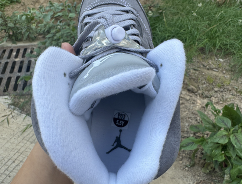 "Wolf Grey" Retro High-Top Sneakers