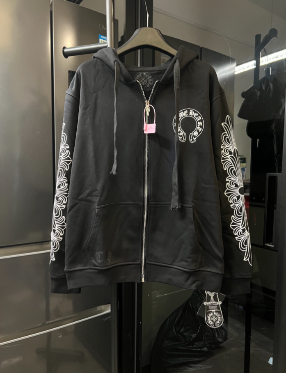 Gothic Cross Sleeve Zip-Up Hoodie