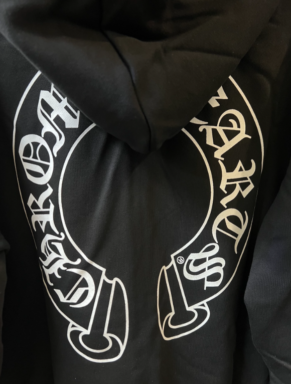 Gothic Cross Sleeve Zip-Up Hoodie