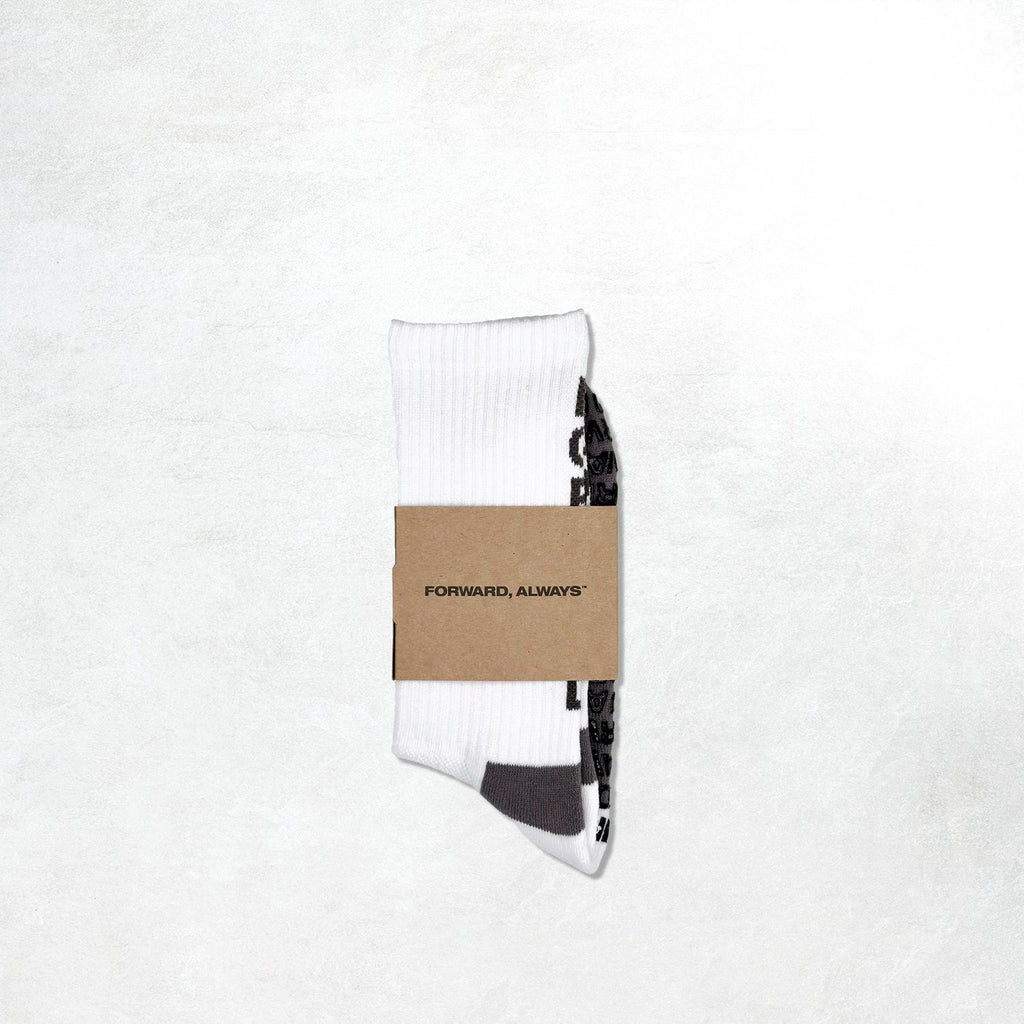 Forward, Always Active Tech Sock: White/Steel